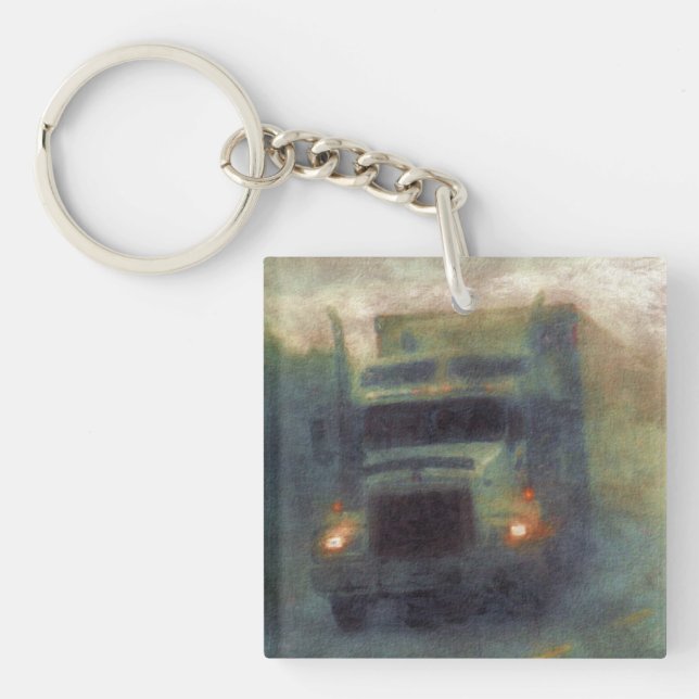 Heavy Transport Truck Art for Lorry Drivers Keychain (Front)