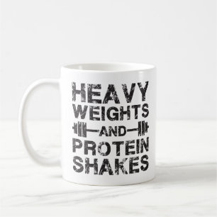 Heavy Weights and Protein Shakes - Gym Workout Coffee Mug