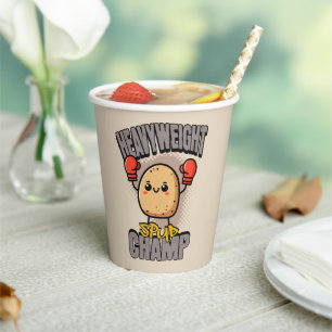 Heavyweight Spud Champ Boxing Potato Paper Cups