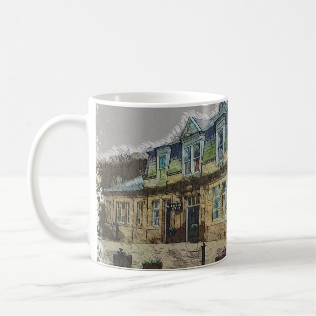 Hebden Bridge Railway Station Art Coffee Mug (Left)