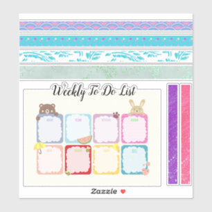 Hebdomadaire Pour Faire Liste Et Washi Sticker Set