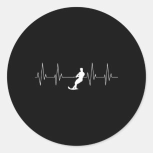 Hebeat Waterski Water Skier Athlete Fan Classic Round Sticker
