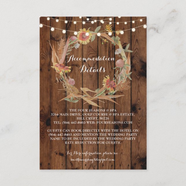 Hébergement d'automne Carte de mariage couronne Dé (Devant)
