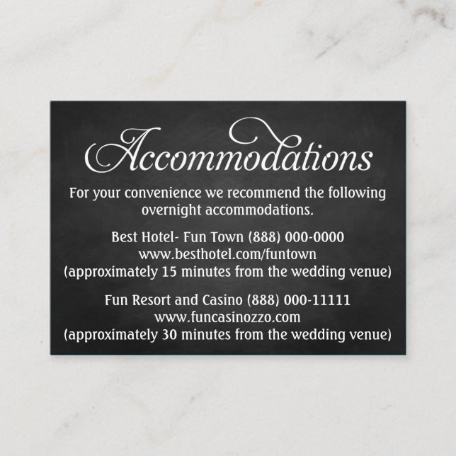 Hébergement Mariage en tableau - Cartes de récepti (Devant)