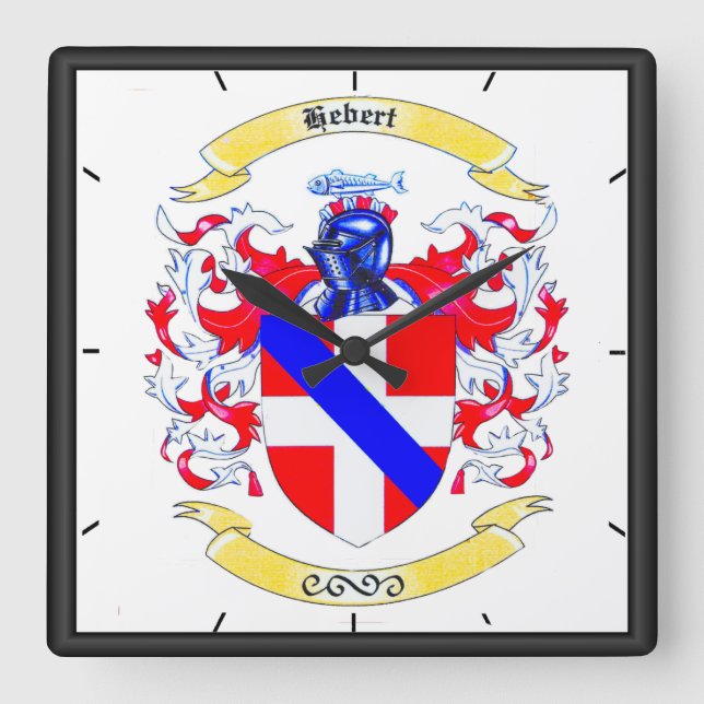 Hébert Family Crest Heirloom Clock (Front)