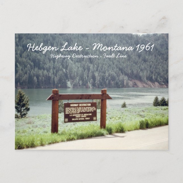 Hebgen Lake Montana 1961 Quake Fault Line Carte po (Devant)