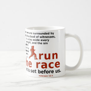 Hébreux 12:1 Exécuter la race mug