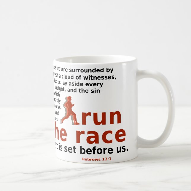 Hébreux 12:1 Exécuter la race mug (Droite)