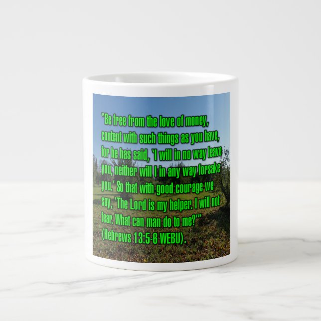 Hébreux 13:5-6 WEBU Mug (Devant)