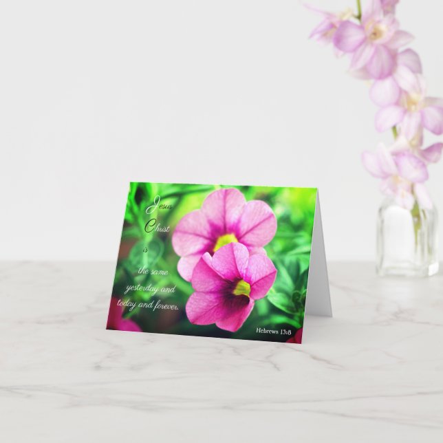 Hébreux 13:8 Carte de voeux (Orchidée)