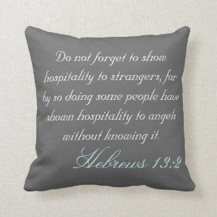 Hebrew 13:2 throw pillow