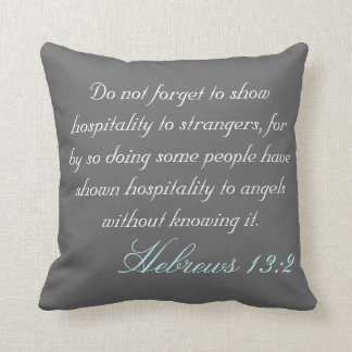 Hebrew 13:2 throw pillow