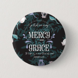 Hebrew 4:16 quotes black ver 2 inch round button