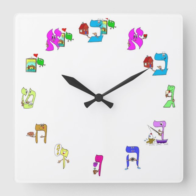 Hebrew alphabet clock (Front)