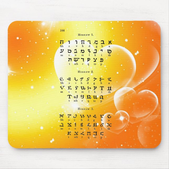Hebrew Alphabet Mouse Pad (Front)