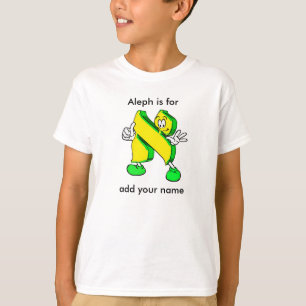 Hebrew Cartoon Alef Character Long Sleeve Tee