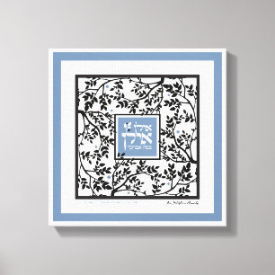 Hebrew Gratitude & Blessing Simulated PaperCut Canvas Print