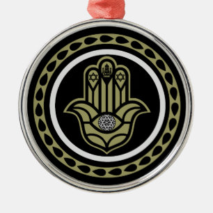 Hebrew House Blessing Metal Ornament