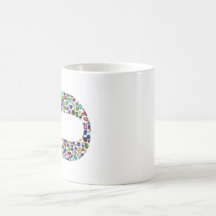 Hebrew Letter 'CHAF' made with Gems in All Colours Magic Mug