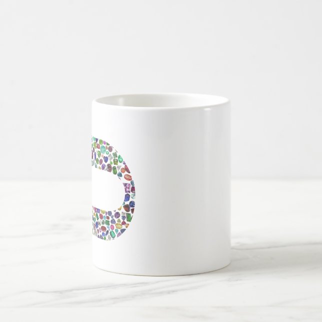 Hebrew Letter 'CHAF' made with Gems in All Colours Magic Mug (Center)
