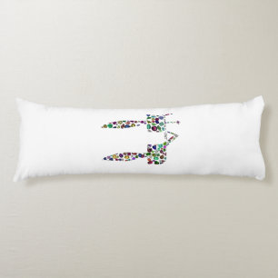 Hebrew Letter 'CHET' made with Diamonds and Gems Body Pillow
