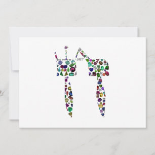 Hebrew Letter 'CHET' made with Diamonds and Gems Invitation