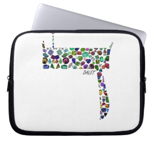 Hebrew Letter DALET made with Gemstones Laptop Sleeve