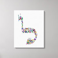 Hebrew Letter 'LAMED' made with Precious Stones