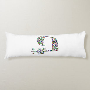 Hebrew Letter 'TET' made with Diamonds Body Pillow