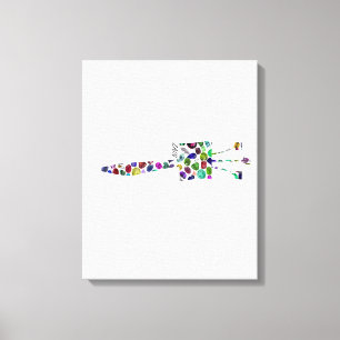 Hebrew Letter ZAIN made with Gemstones Canvas Print