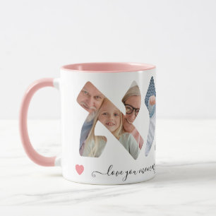Hebrew Mommy Photo Collage Script Mug