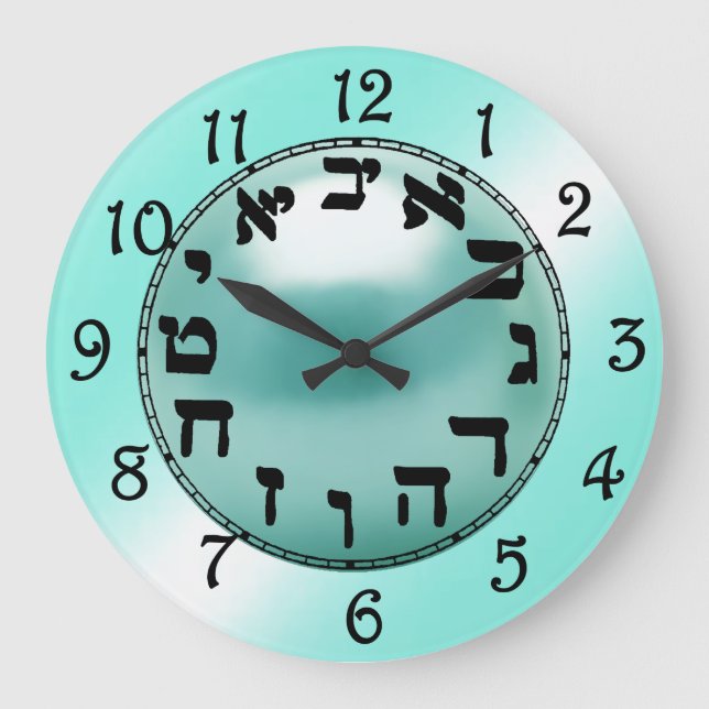 Hebrew Numbers  Large Clock (Front)