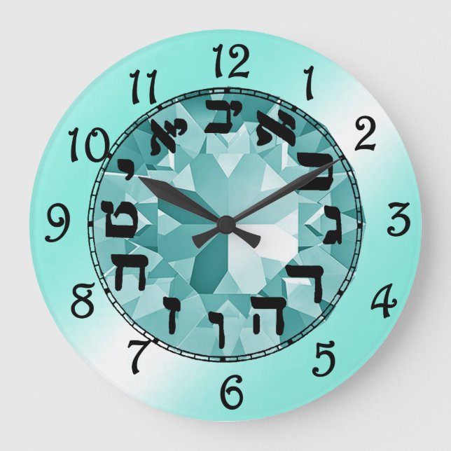 Hebrew Numbers  Large Clock (Front)