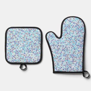 Hebrew Oven Mitt & Pot Holder Set