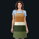 Hebrew & Script Personalized Stripe Apron<br><div class="desc">This clean modern stripe design will give a professional look to your favourite Challah baker. Sure to make anyone smile... even Bubbie! Celebrate the art of fine baking with this fresh, look. To type in Hebrew- set your keyboard to input Hebrew Characters and simply type! Coordinates with our Matching Striped...</div>