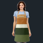 Hebrew & Script Personalized Stripe Apron<br><div class="desc">This clean modern stripe design will give a professional look to your favourite Challah baker. Sure to make anyone smile... even Bubbie! Celebrate the art of fine baking with this fresh, look. To type in Hebrew- set your keyboard to input Hebrew Characters and simply type! Coordinates with our Matching Striped...</div>