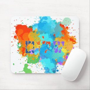 Hebrew "Shalom" with Paint Splashes Background Mouse Pad