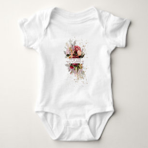 Hebrew Shema Israel - Jewish Prayer with Flowers Baby Bodysuit
