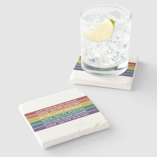 Hebrew Torah Verse Love Your Fellow LGBTQ Rainbow  Stone Coaster