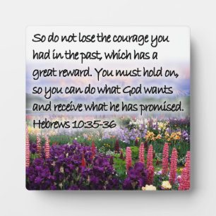 Hebrews 10:35-36 plaque
