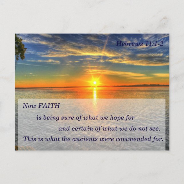Hebrews 11:1 Christian Scripture Memory Card (Front)