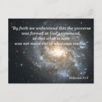 Hebrews 11:3 Christian Scripture Memory Card