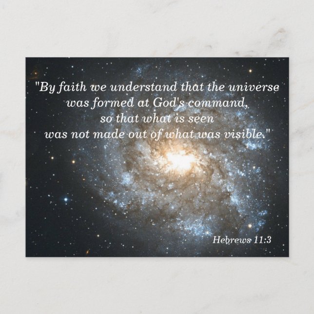 Hebrews 11:3 Christian Scripture Memory Card (Front)