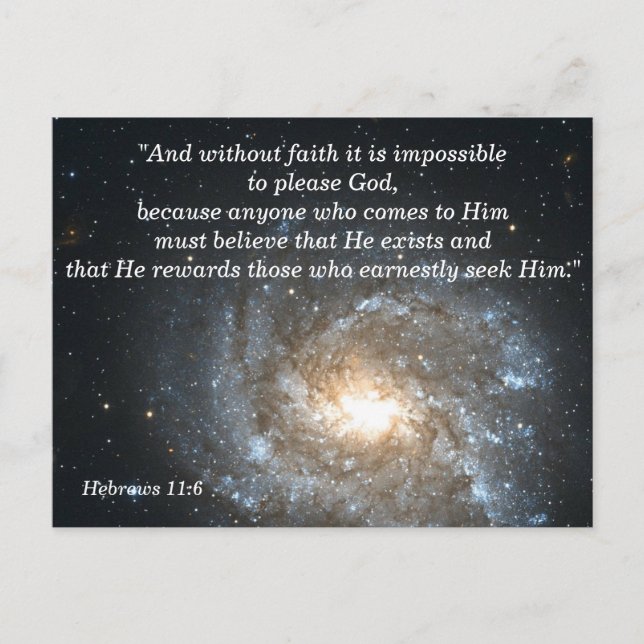 Hebrews 11:6 Christian Bible Verse Memory Card (Front)