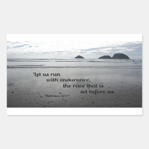 Hebrews 12:1 Let us run with endurance... Sticker