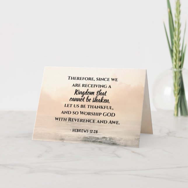 Hebrews 12:28 A Kingdom that Cannot be Shaken Card (Front)