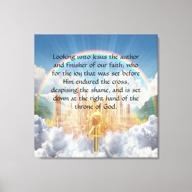Hebrews 12:2 canvas print (Front)