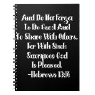 Hebrews 13:16 Bible Verse Notebook