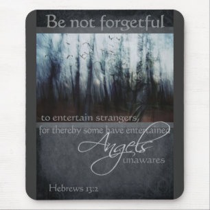 Hebrews 13:2 Angel Quote Mouse Pad