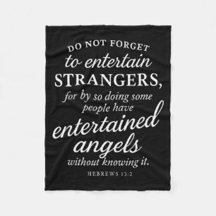 Hebrews 13_2 Bible Verse Entertained Angels Faith Fleece Blanket